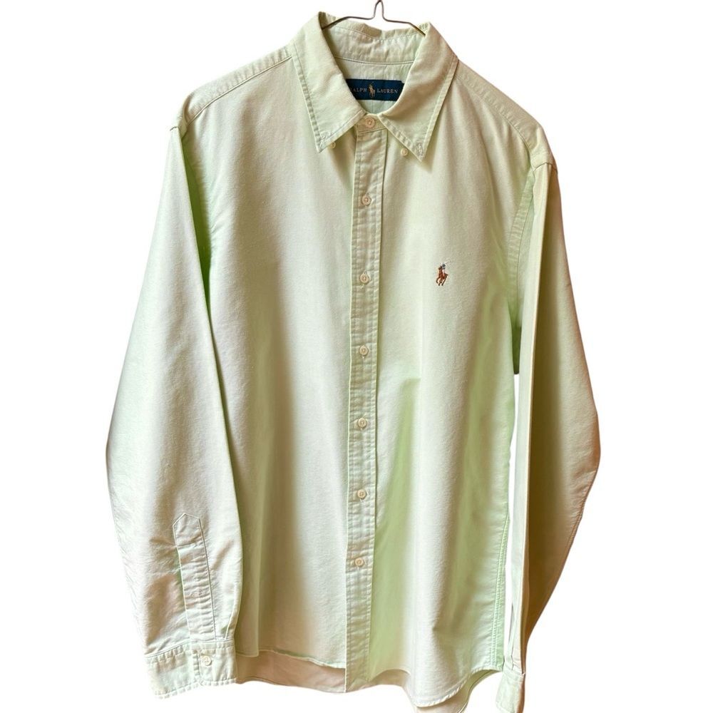 Ralph Lauren Lime Green Long Sleeve Shirt L - Picture 2 of 9